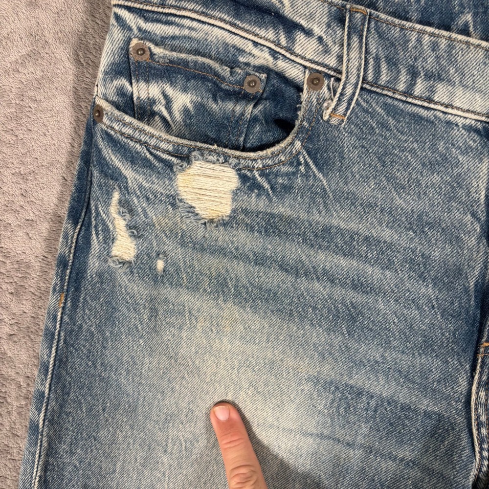 Lucky Brand Easy Rider Mid Rise Boot Jeans Women Fit 35x31 Light Wash Distressed - Picture 6 of 16